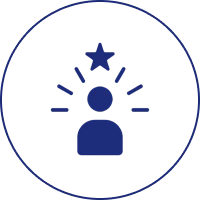 Blue silhouette with star above head